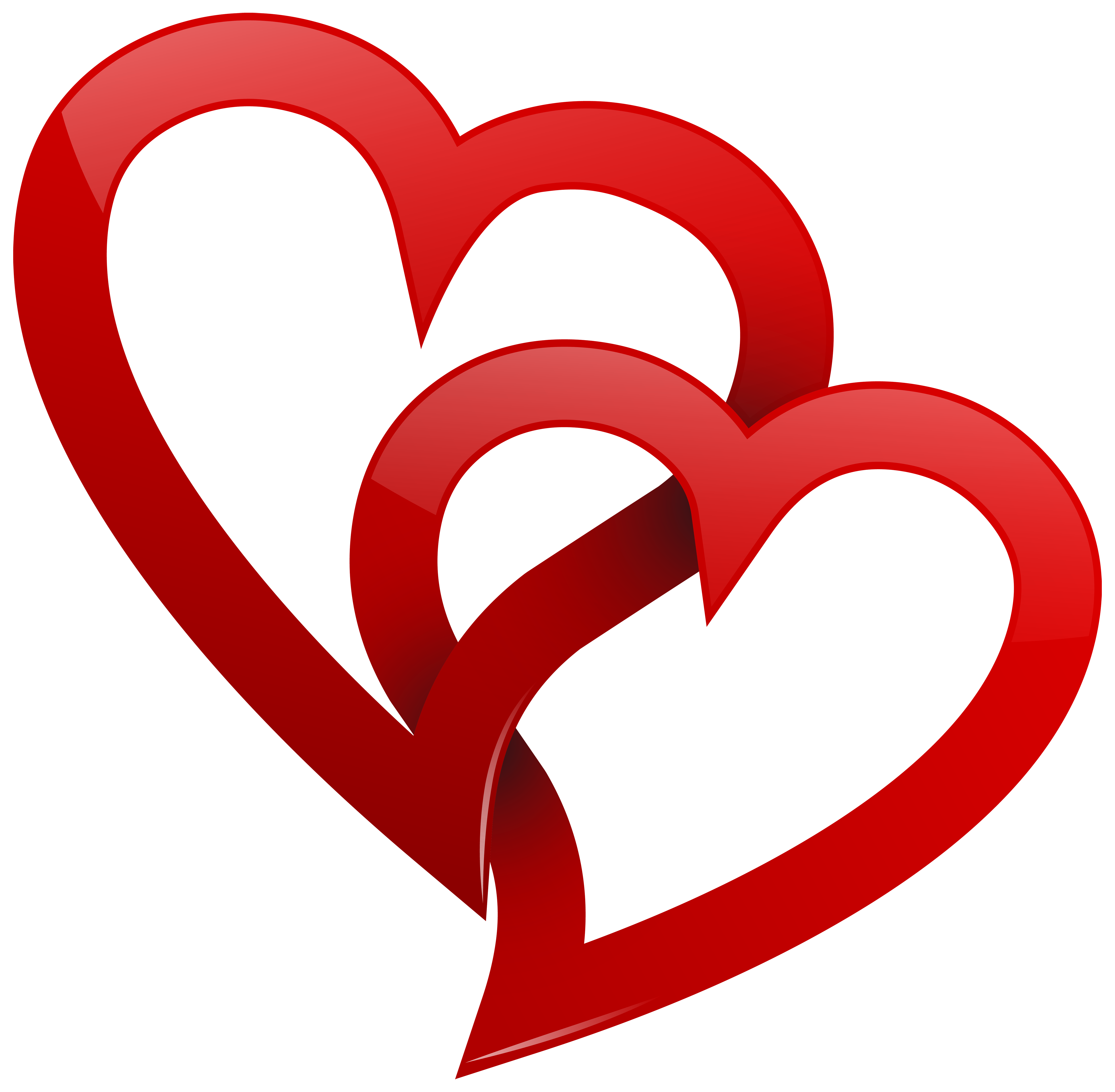 5000x4899 Two Red Hearts Png Clipart
