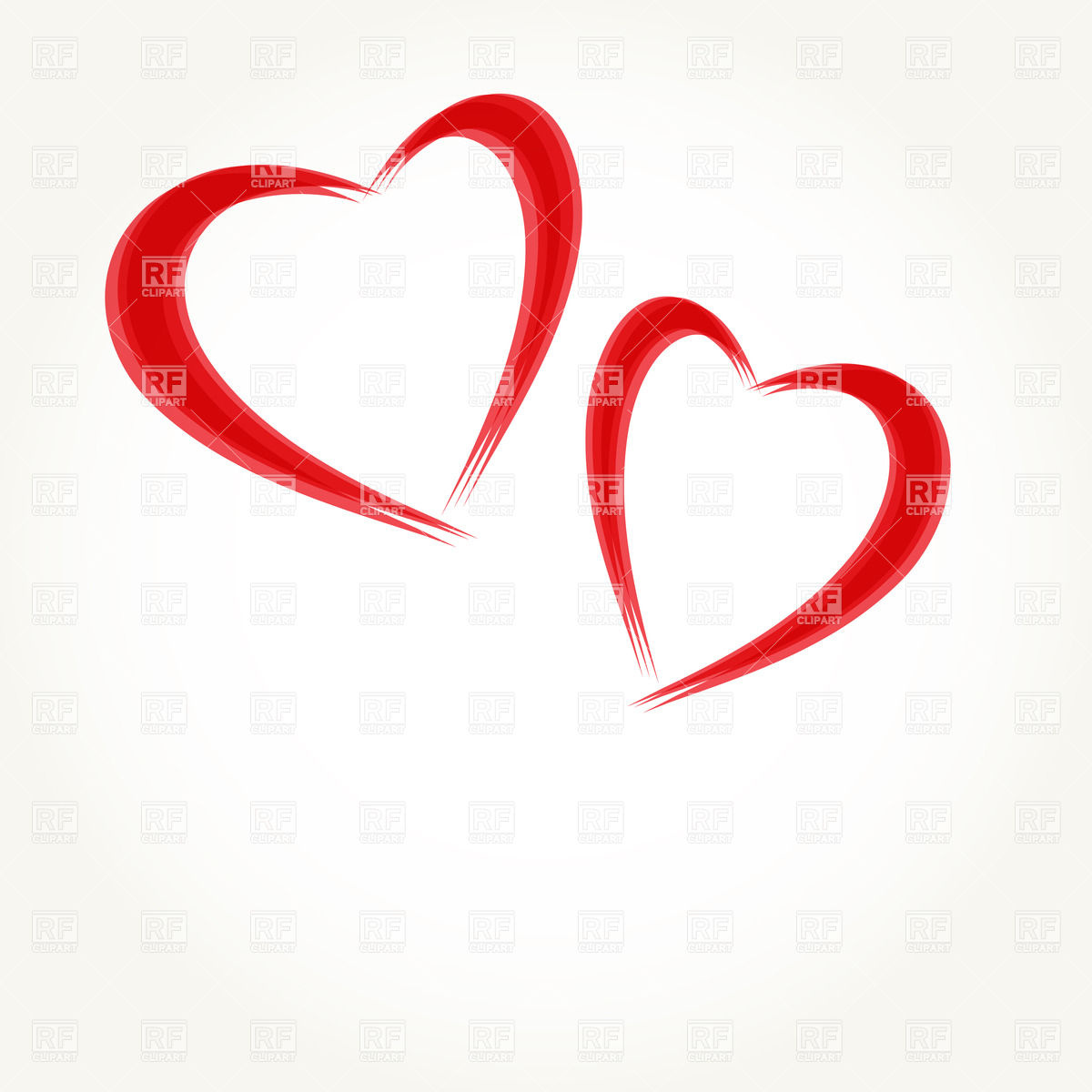1200x1200 Two Stylized Hearts Royalty Free Vector Clip Art Image