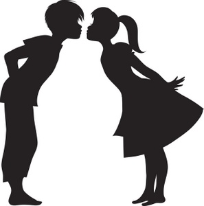 297x300 Two People Kissing Clipart