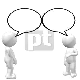 332x332 Two People With Speech Bubbles Talking Animated Clipart
