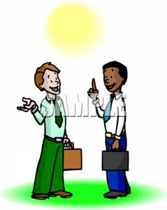 239x300 Art Image Two Businessmen Talking To Each Other