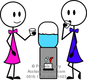 300x276 Art Image Of Two Stick Figure Woman Chatting Around A Water Cooler