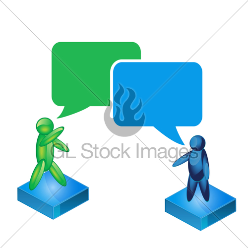 500x500 Talking People Icon. Two People Gl Stock Images