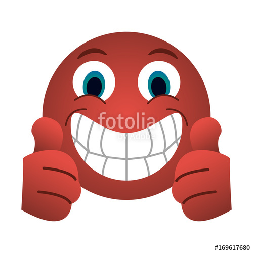 500x500 Grin With Two Thumbs Up Emoji Instant Messaging Icon Image Vector