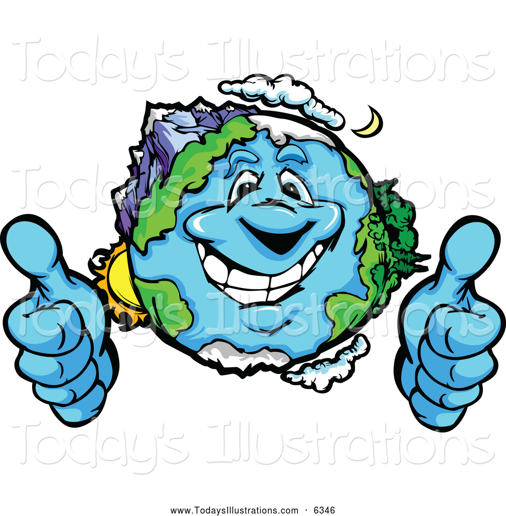 1024x1044 Clipart Of A Happy Earth Mascot Giving Two Thumbs Up By Chromaco