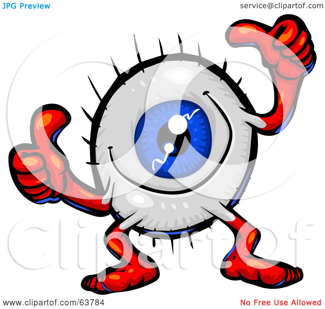 1080x1024 Royalty Free (Rf) Clipart Illustration Of A Blue Eyeball Guy
