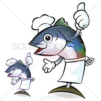 340x340 Stock Illustration Of Two Blue Tuna Chef With Thumbs Up And Apron