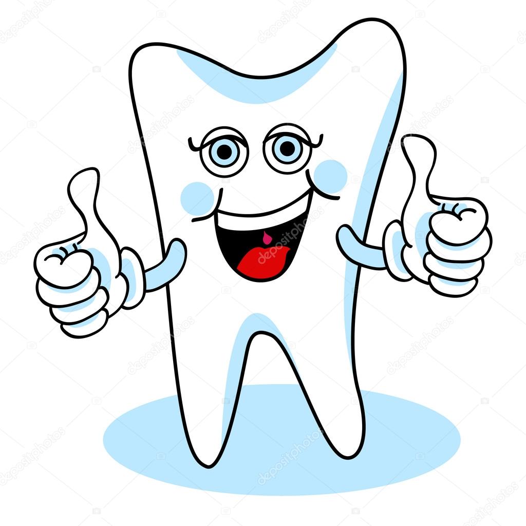 1024x1024 Two Thumbs Up Cartoon Tooth Stock Vector Mirage3