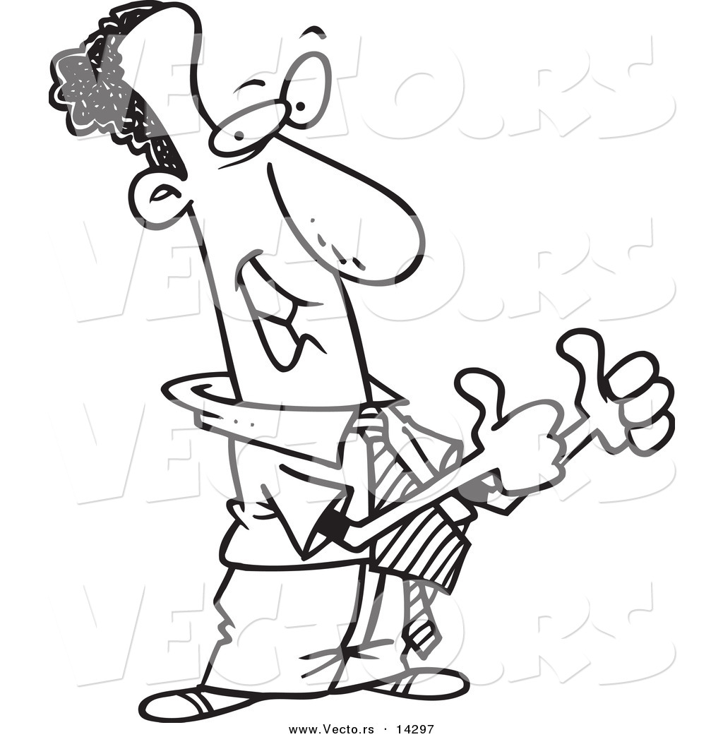 1024x1044 Vector Of A Cartoon Black Businessman Holding Two Thumbs Up