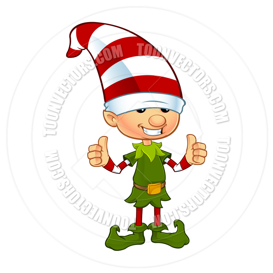 940x940 Cartoon Cute Christmas Elf Character Two Thumbs Up By Designwolf