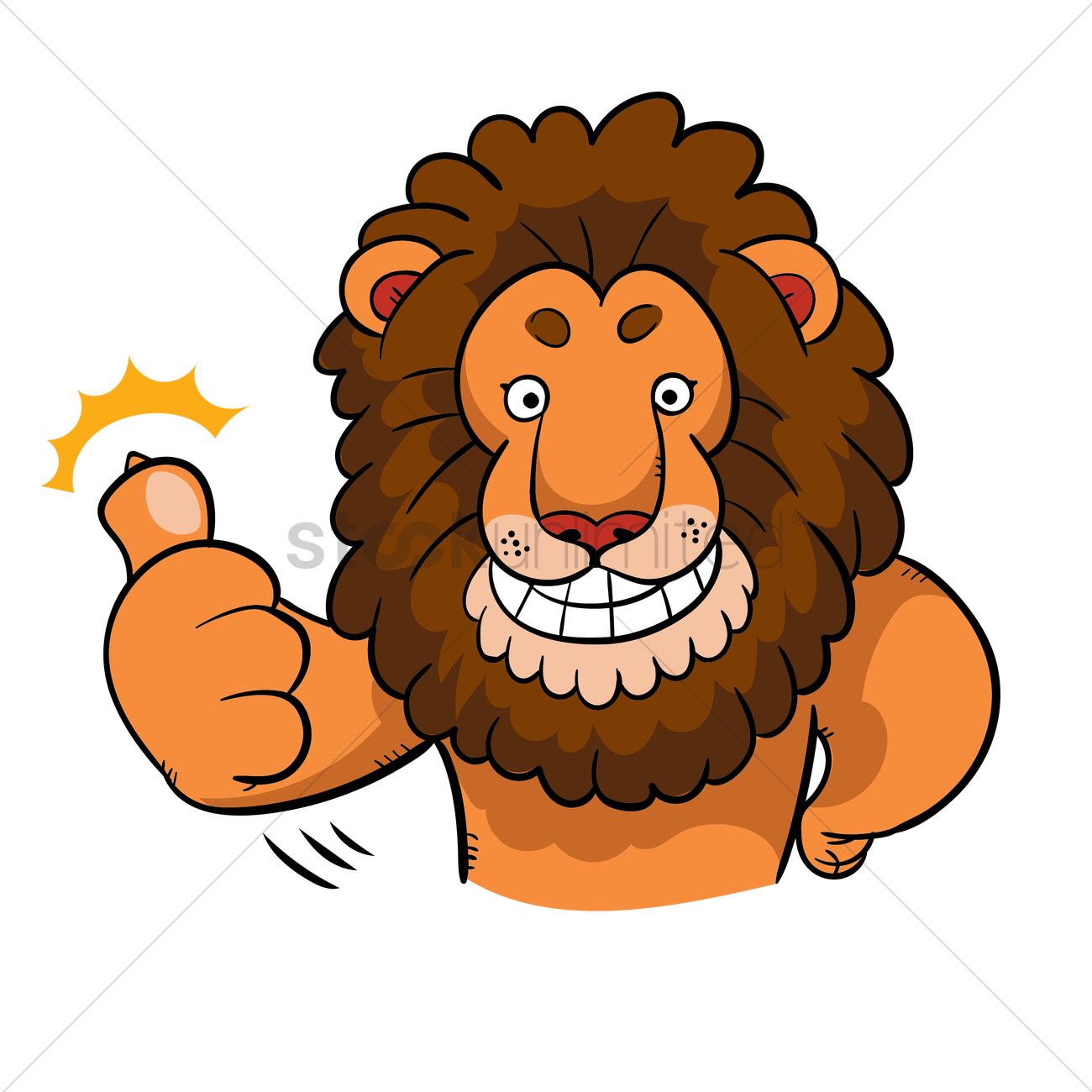 1300x1300 Cartoon Lion Giving Two Thumbs Up Vector Image