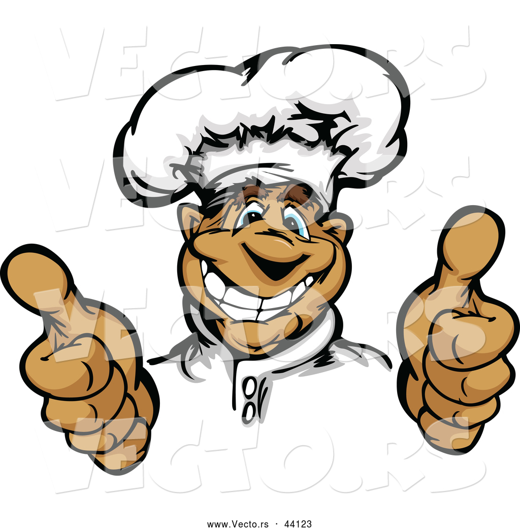 1024x1044 Vector Of A Smiling Cartoon Male Chef Mascot Hand Gesturing