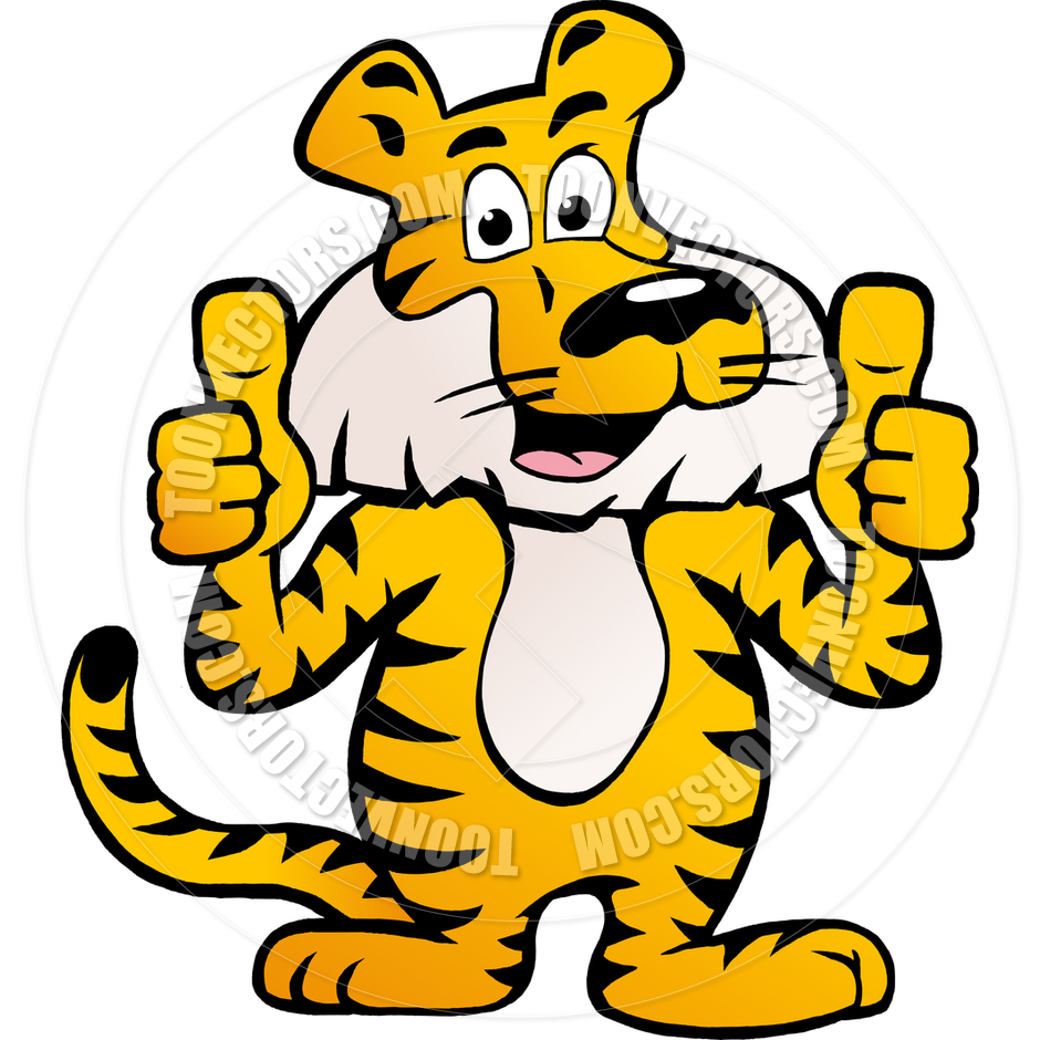 940x940 Cartoon Happy Siberian Tiger Giving Two Thumbs Up By Poul Carlsen