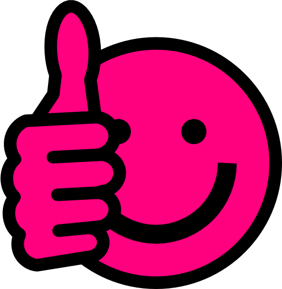 582x596 Hot Pink Thumbs Up Clip Art