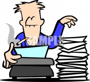 300x273 Image A Man Smoking A Cigarette As He Works On The Typewriter