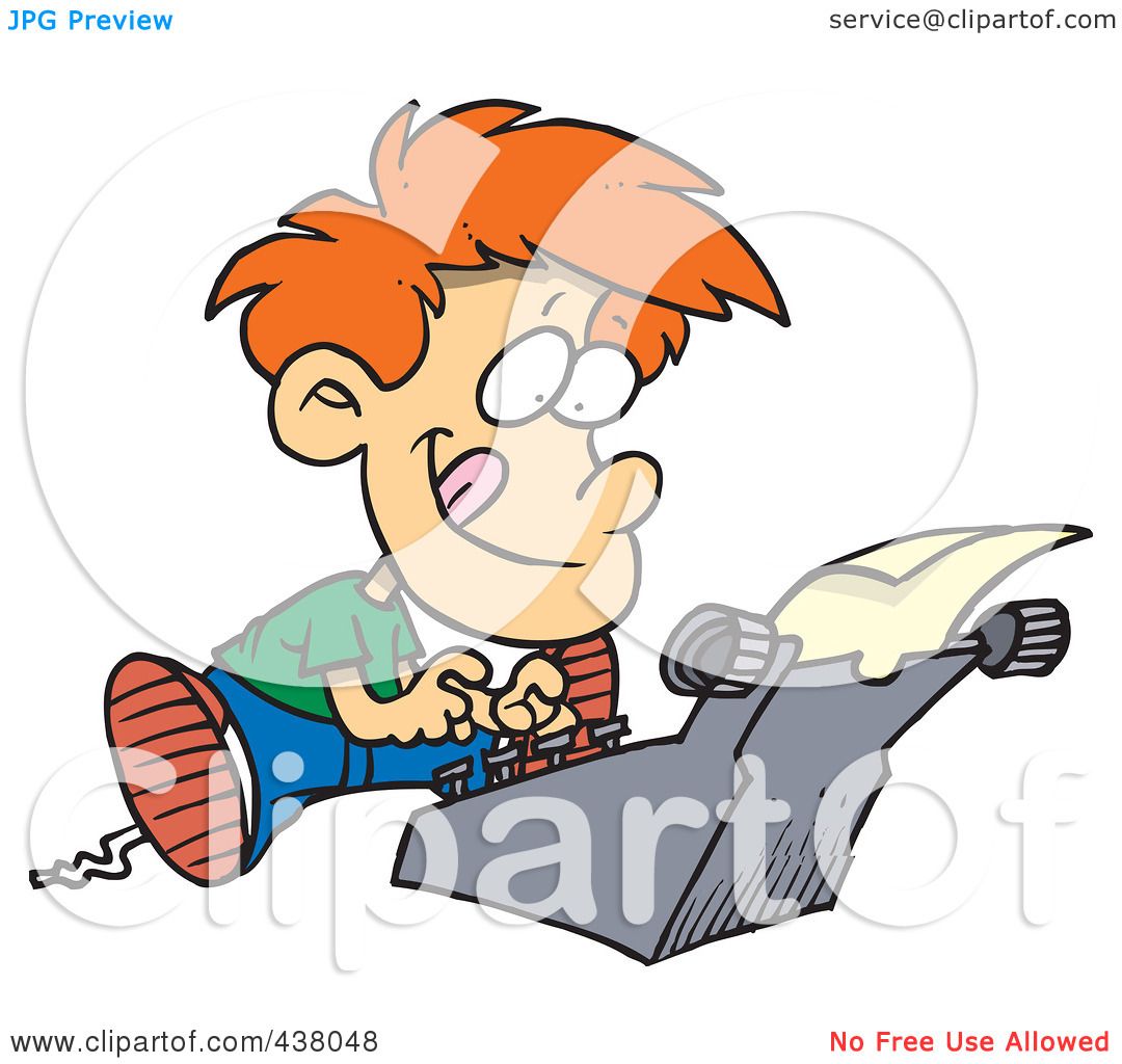1080x1024 Royalty Free (Rf) Cliprt Illustration Of Cartoon Boy Typing