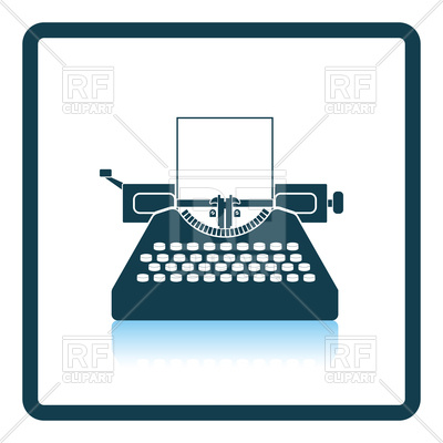 400x400 Shadow Reflection Design Of Typewriter Icon Royalty Free Vector
