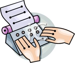 300x255 Typing On A Typewriter Clipart Picture