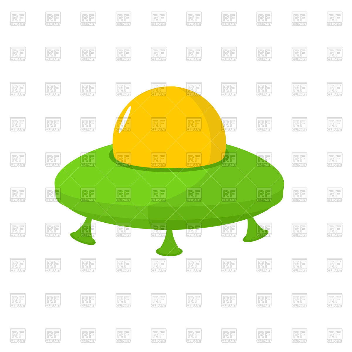 1200x1200 Cartoon Ufo Isolated Royalty Free Vector Clip Art Image