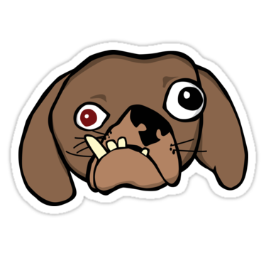 375x360 Ugly Dog Stickers By Detourshirts Redbubble