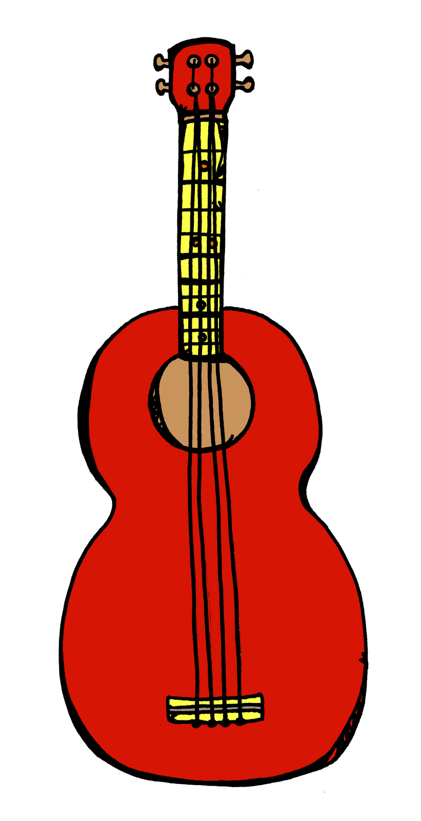 821x1600 Ukulele Clipart Red