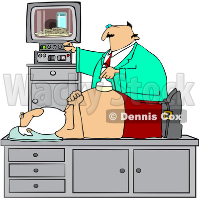 400x400 Of A Doctor Giving Santa Claus An Ultrasound On His Belly