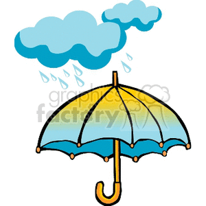 300x300 Royalty Free Umbrella With A Rain Cloud Above It 153472 Vector