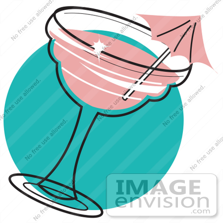 450x450 Royalty Free Cartoon Clip Art Of A Pink Umbrella In A Strawberry