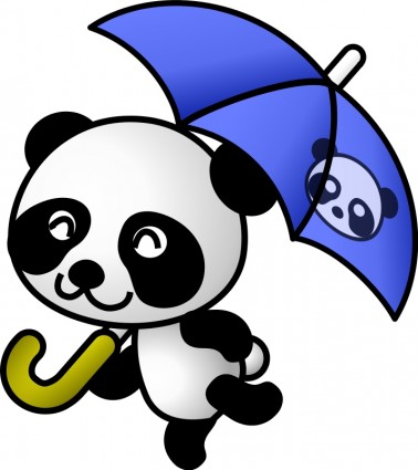 378x425 Umbrella Panda Vector Clip Art Free Vector Free Download