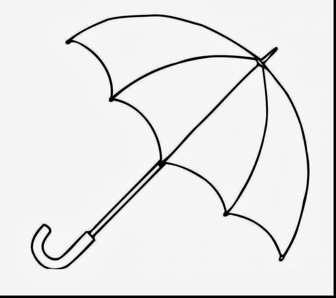 Umbrella And Rain Coloring Page Coloring Pages