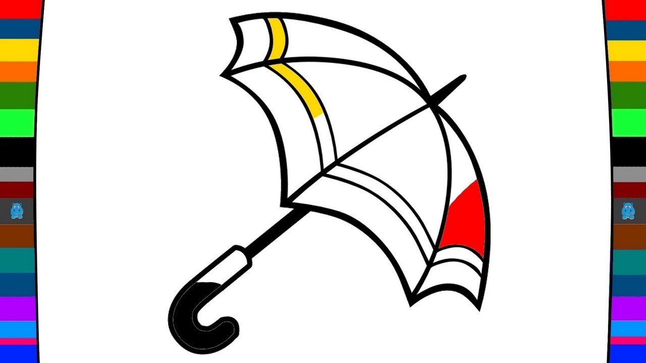 1280x720 How To Draw A Umbrella Drawing And Coloring Pages For Kids