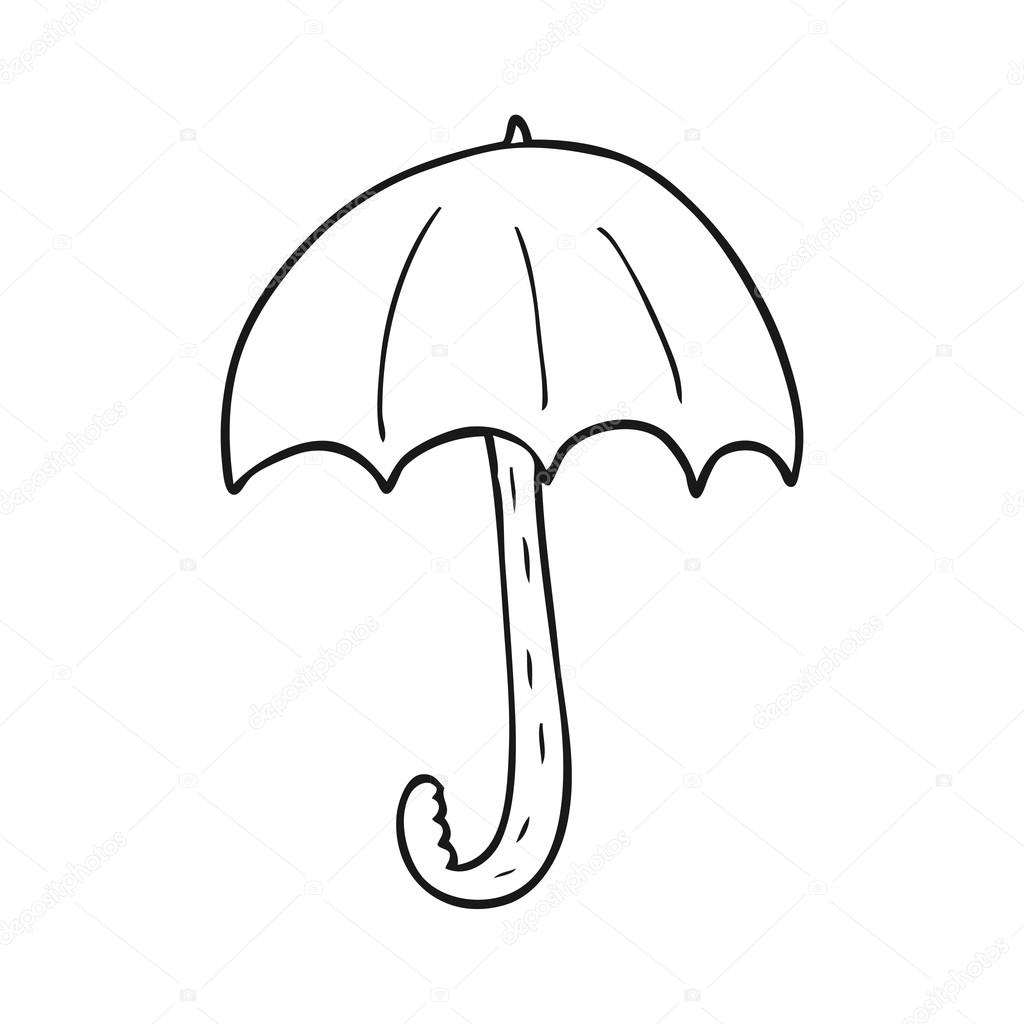 1024x1024 Black And White Cartoon Umbrella Stock Vector Lineartestpilot