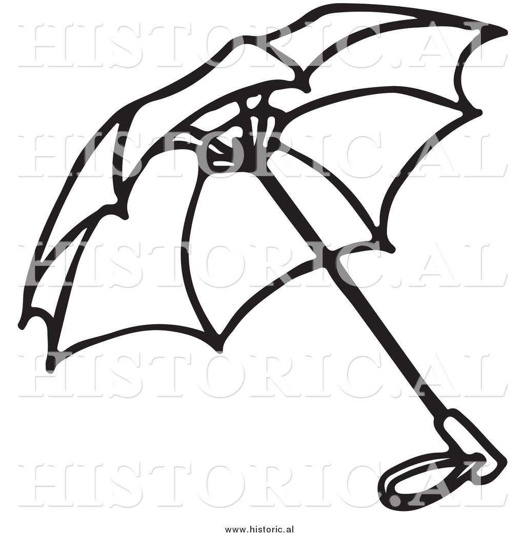 1024x1044 Historical Clipart Of An Opened Umbrella Outline By Picsburg
