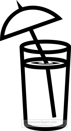 299x550 Drink And Beverage Clipart Clipart Drink With Umbrella Bw Outline