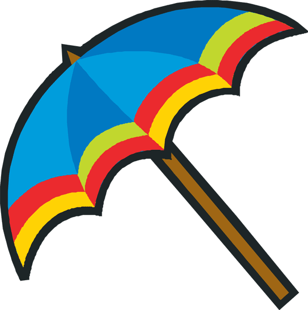 600x604 Colorful Umbrella Clipart