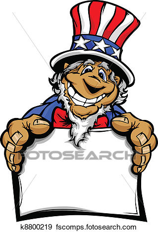 319x470 Clip Art Of Smiling Cartoon Uncle Sam Character K8800219