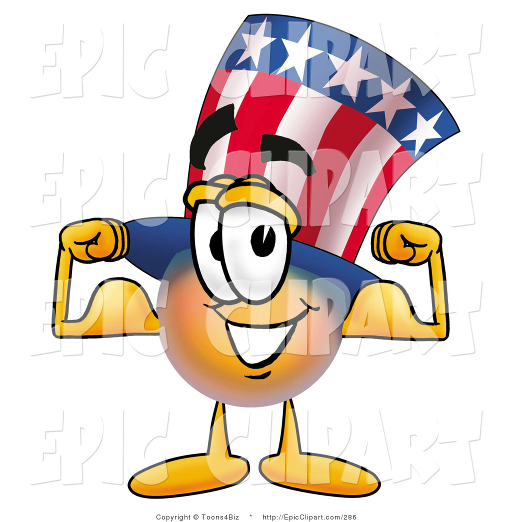 1024x1044 Clip Art Of A Patriotic Uncle Sam Mascot Cartoon Character Flexing