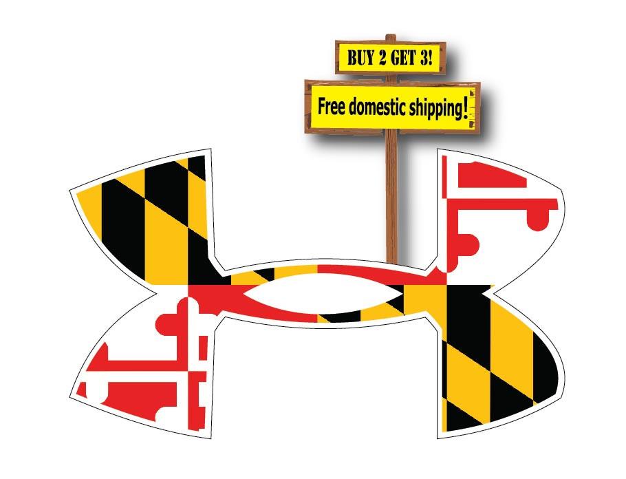 910x696 Under Armour Logo With Maryland Flag Decalsticker Free Shipping