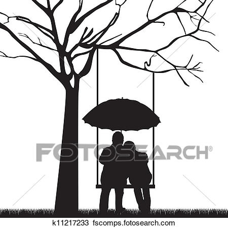 450x450 Clipart Of Couple Under Tree K11217233