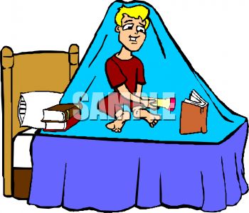 350x300 Boy Reading Under The Covers With A Flashlight