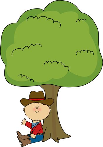 350x500 Boy Sitting Under Tree Clip Art