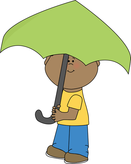 439x550 Boy Under Umbrella Clip Art
