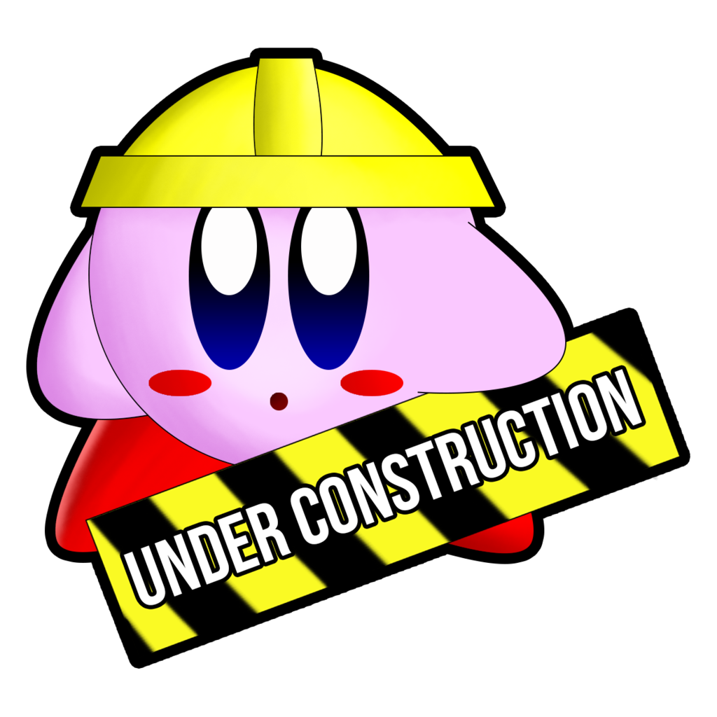 1024x1024 Kirby Under Construction Graphic (Outlined) By Pupsdraws