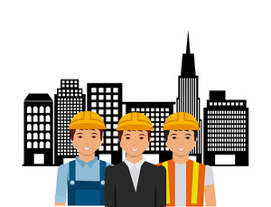 300x229 Female Engineer And Sign Under Construction Illustration Royalty