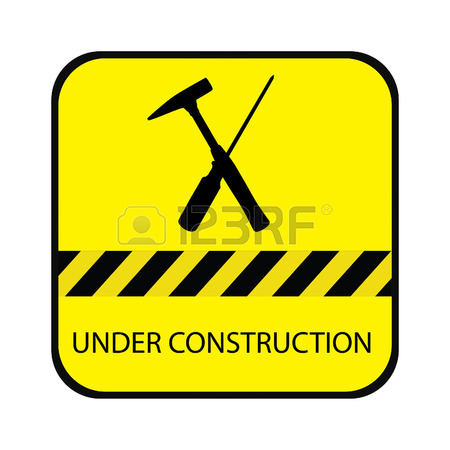 450x450 Sign Area Under Construction. Warning Symbol In Yellow Triangle