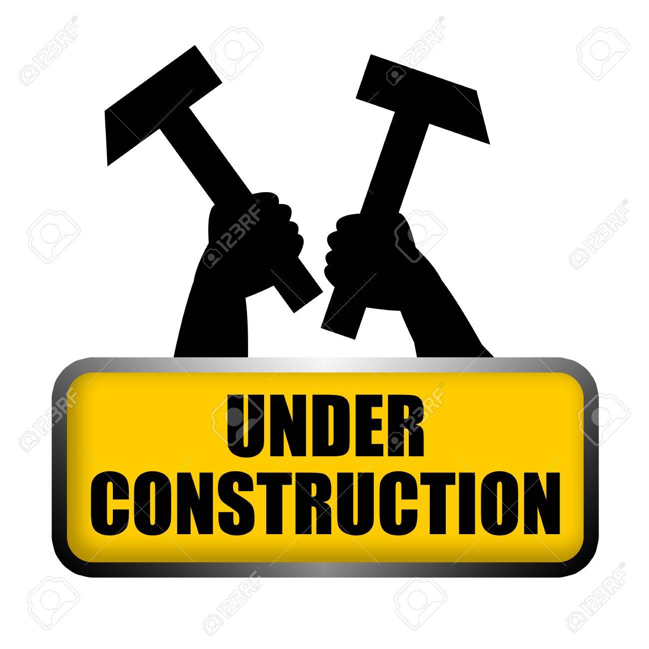 1300x1300 Under Construction Roadsign Plate With Raised Up The Arms