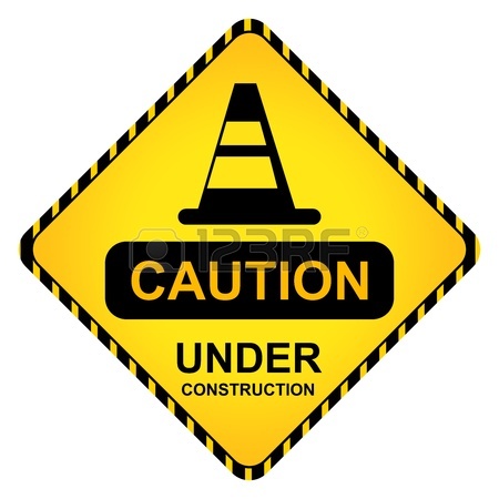 450x450 Under Construction Sign With Yellow And Black Line Background