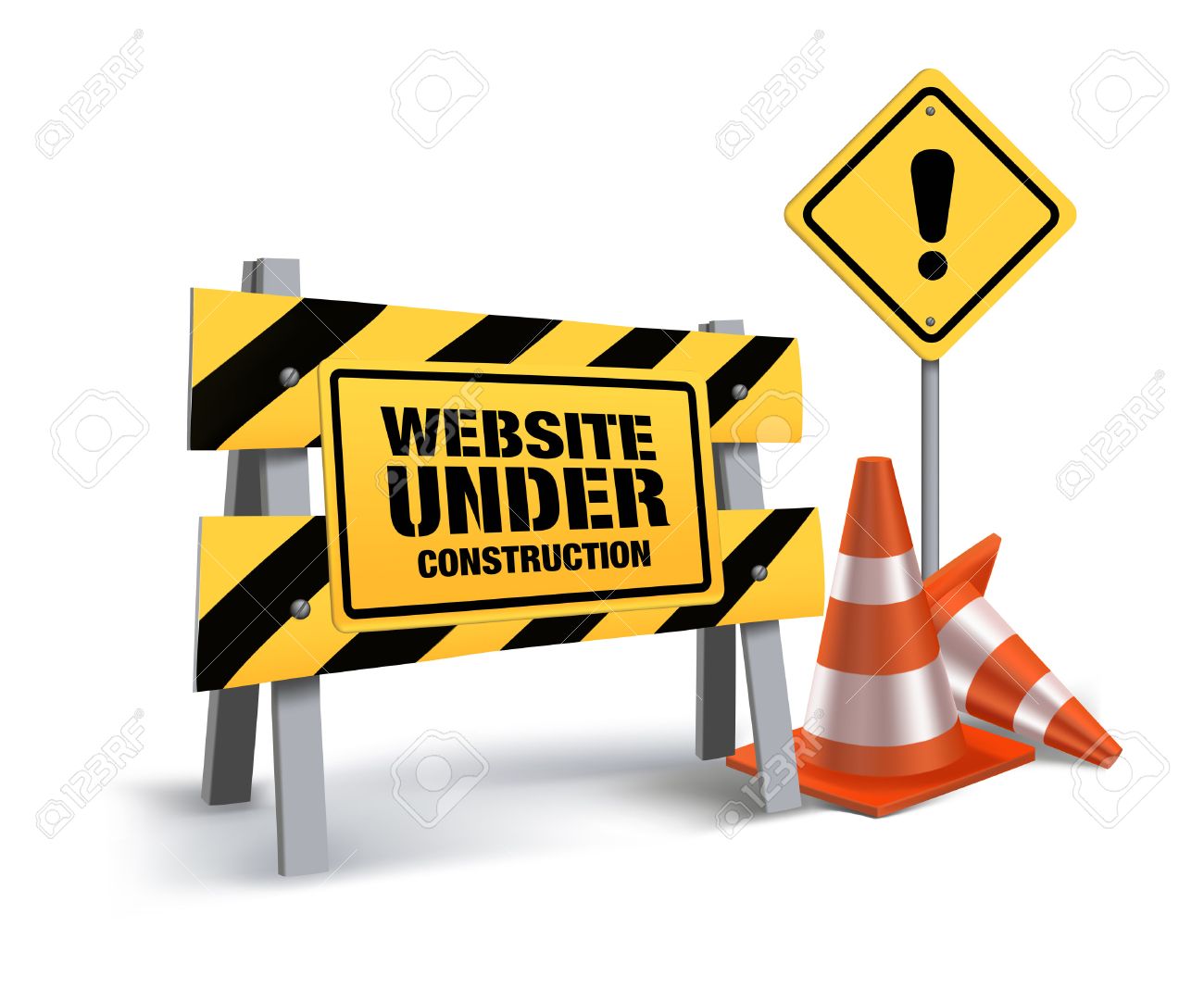 1300x1068 Website Under Construction Sign In White Background. 3d Mesh