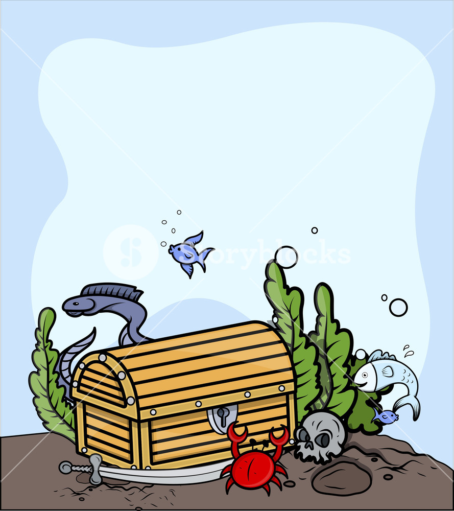 889x1000 Treasure Trunk Under The Sea