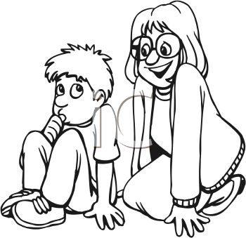 350x339 Royalty Free Clip Art Image Older, Adolescent Boy Sucking Thumb